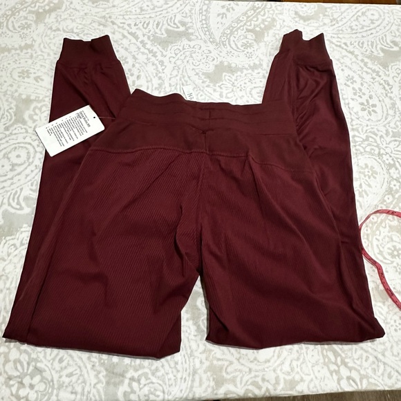 Lululemon Athletica Burgundy Track Joggers with Tapered Fit - Picture 3 of 10